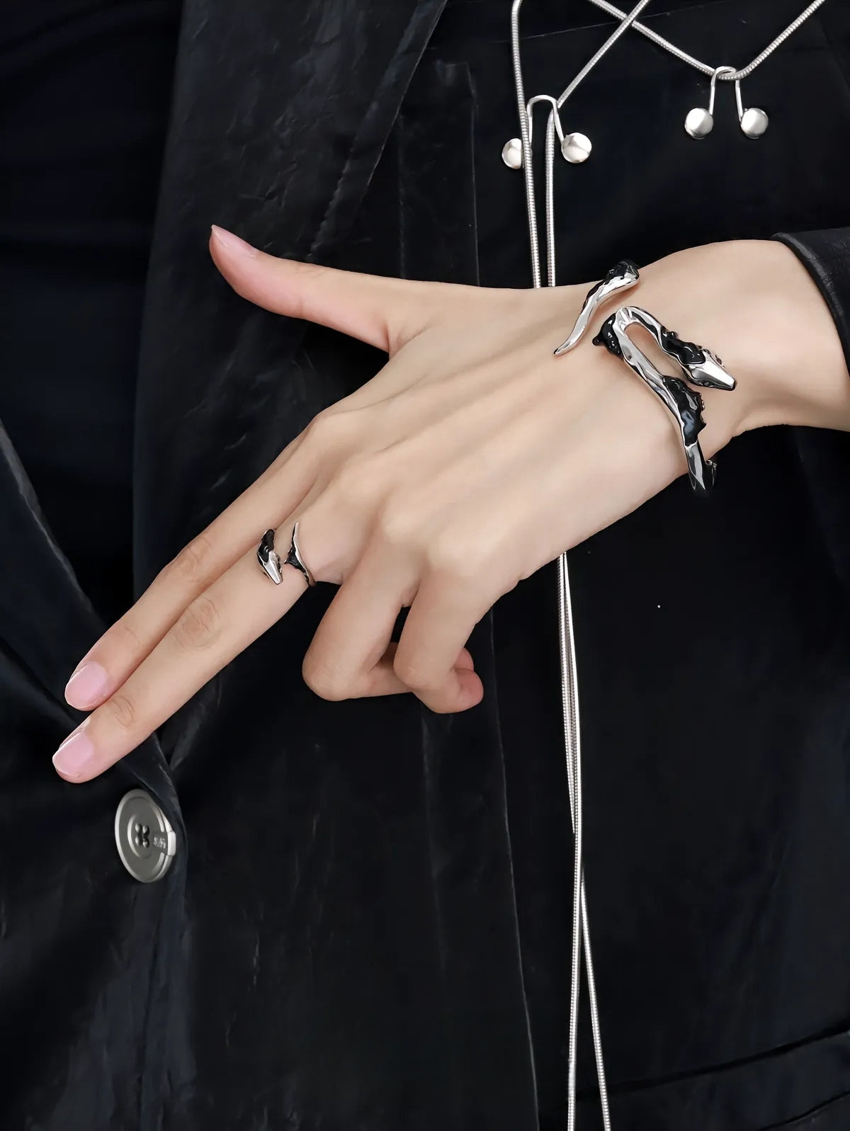 Schickes Designer-Unisex-Armband mit Gletscherschlangen-Motiv