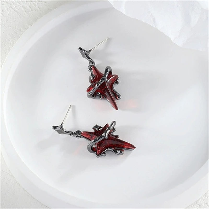 Gothic Style Simple Bloody Star Vintage Stud Earring