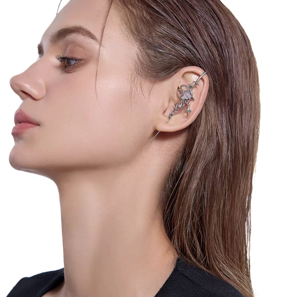 Y2K Designer-Sternschwert-Ohrring aus Metall (einzeln)