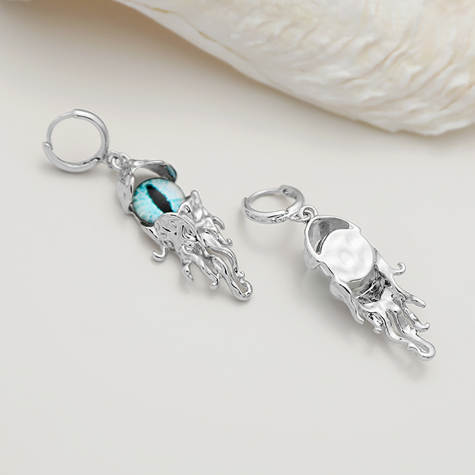 Designer-Creolen „Teufelsauge“ in Blau