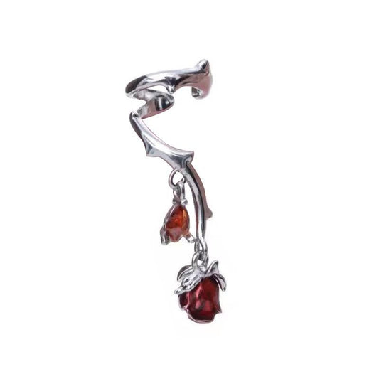 Designer Sweet Girl Red Rose Ear Cuff