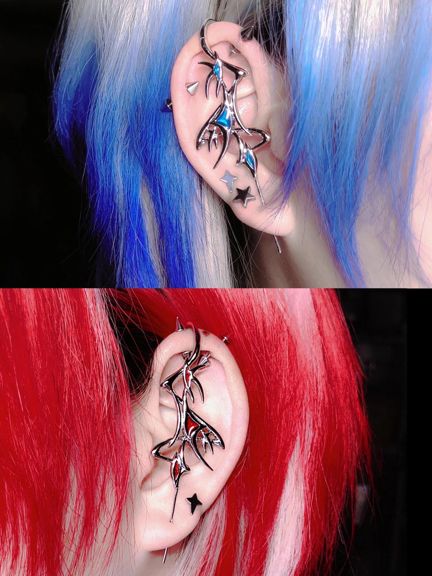 Designer Gothic Damen Ohrstecker aus Metall