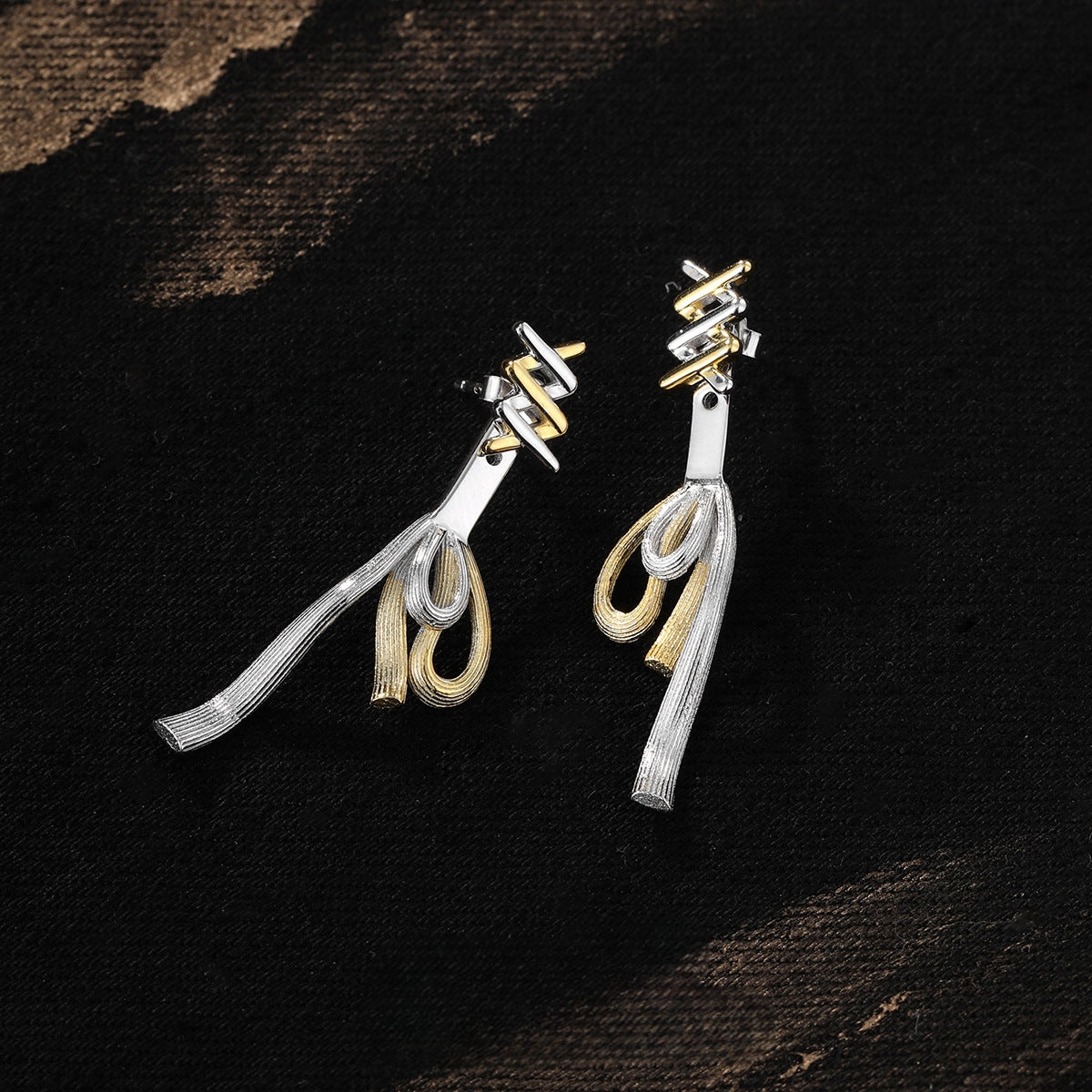 Süße S925 Silber Gold Schleife Ohrstecker