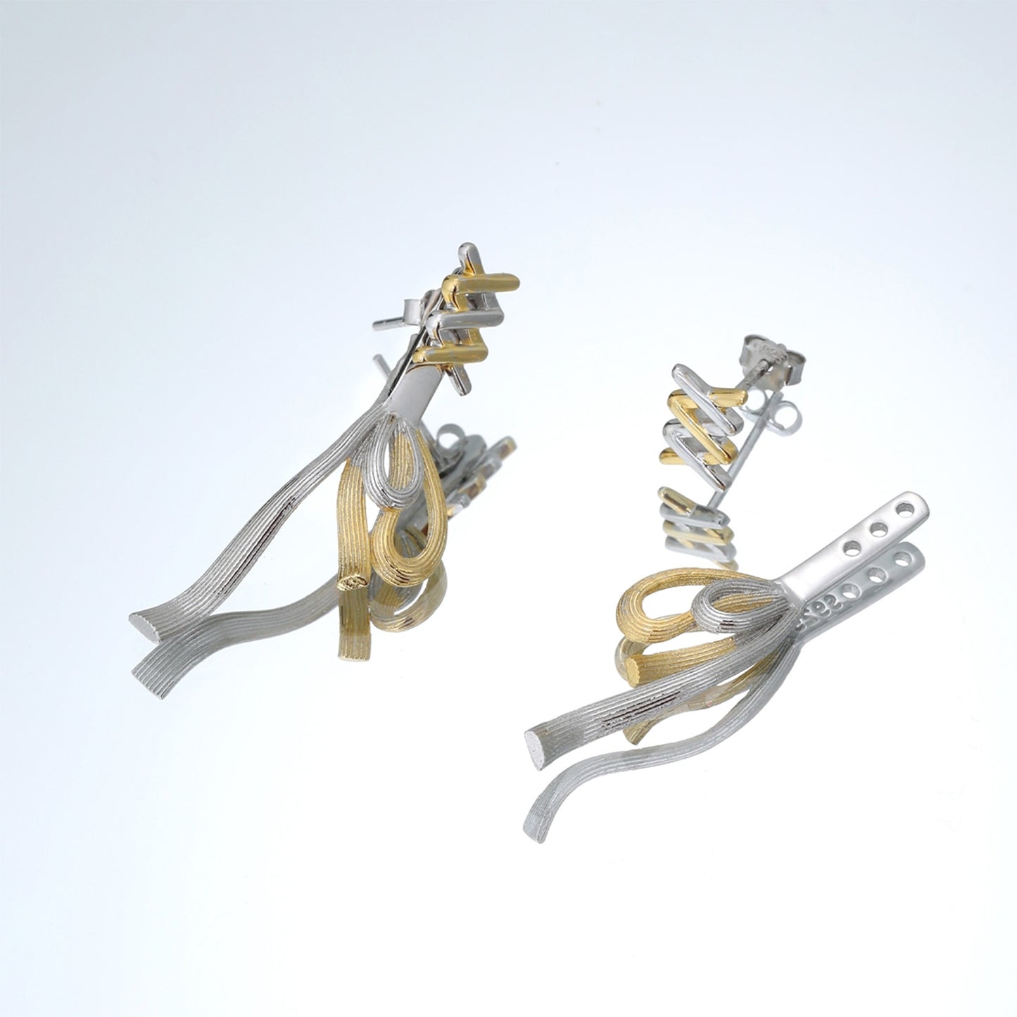 Süße S925 Silber Gold Schleife Ohrstecker