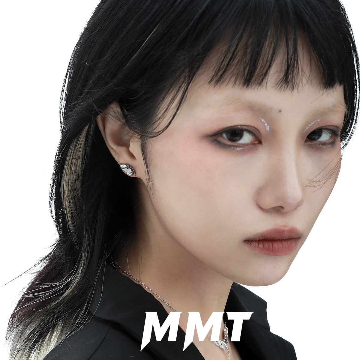 S925 Silber Schwarz Engelsflügel Ohrstecker