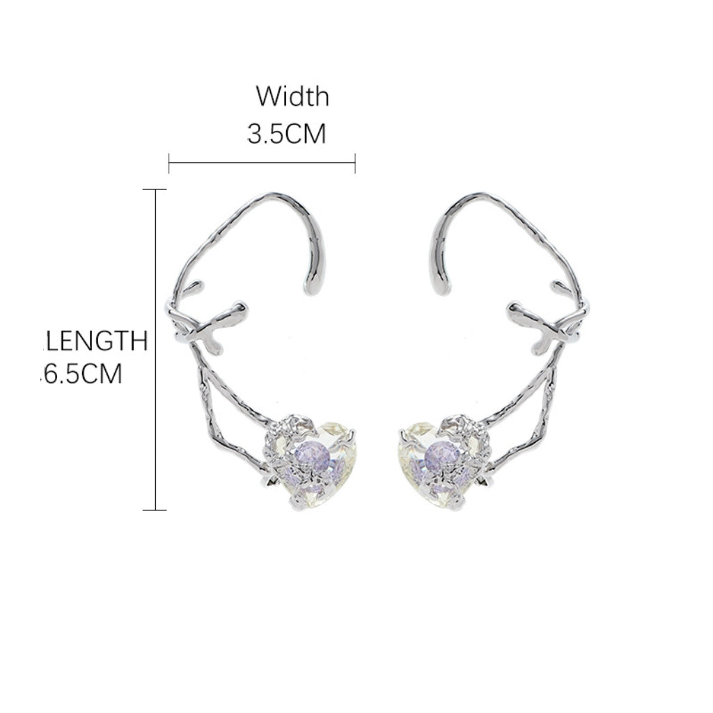 Süße Y2K Mädchen Lila Herz Ohr Manschette