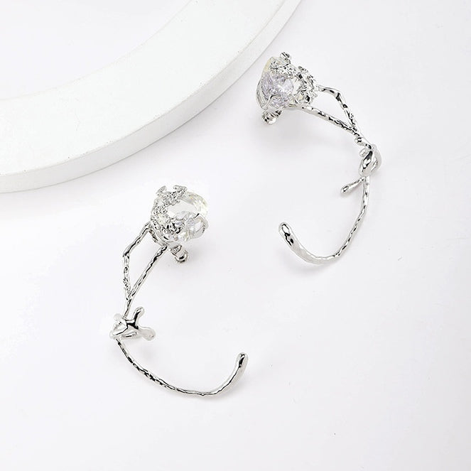 Süße Y2K Mädchen Lila Herz Ohr Manschette