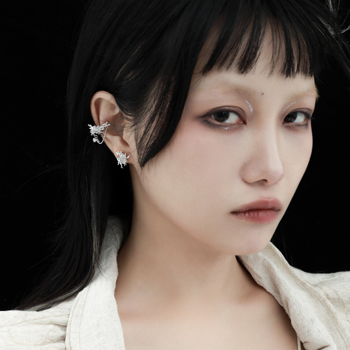 Schicke süße S925 Silber Opal Ohrringe