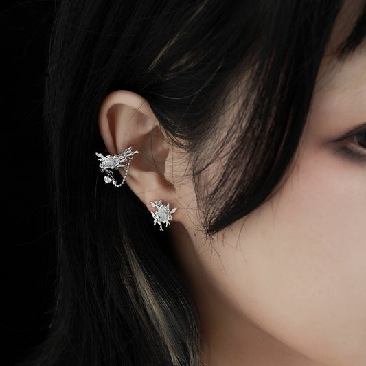 Schicke süße S925 Silber Opal Ohrringe