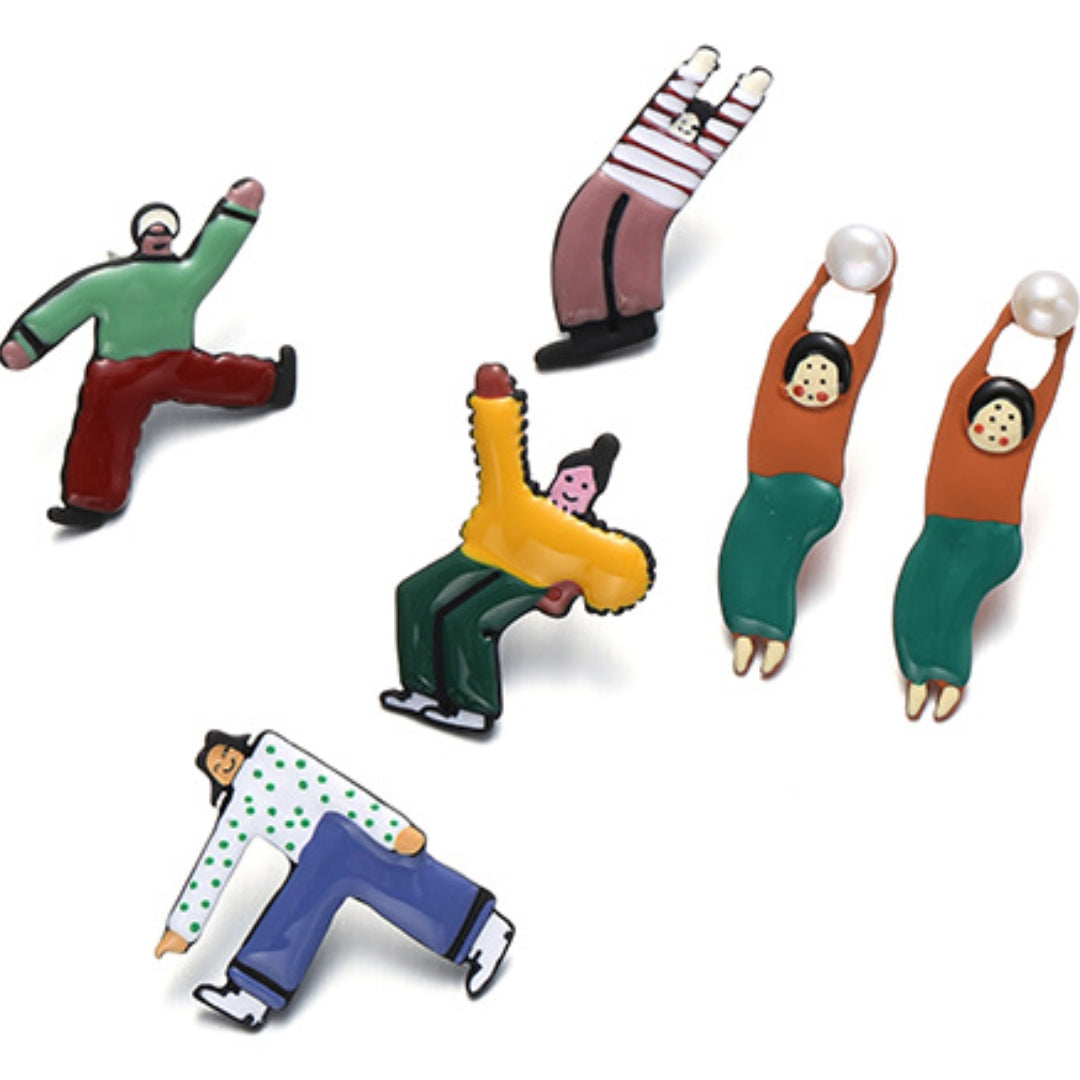 Y2K Niedliche Designer Ohrstecker mit lustigen Leuten