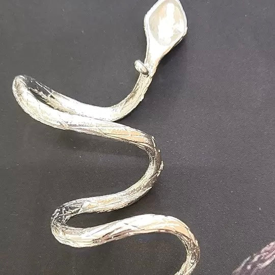 Unisex Chic Silver Snake Hairpin for Long Hair