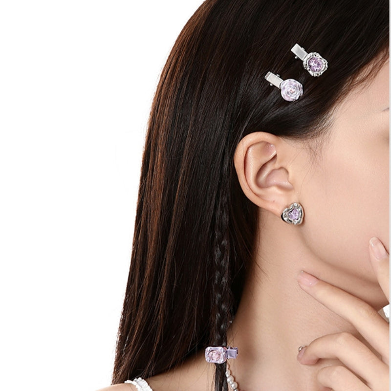 Y2K Spicy Girl Lila Haarspange aus Metall