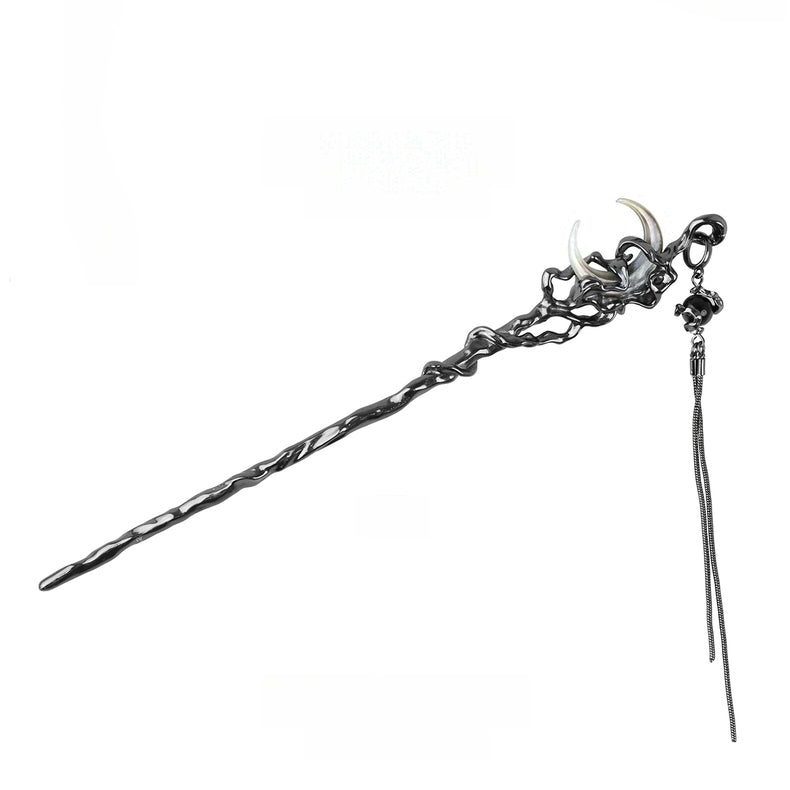 Halbmondförmige Haarnadel mit langer Quaste im chinesischen Stil