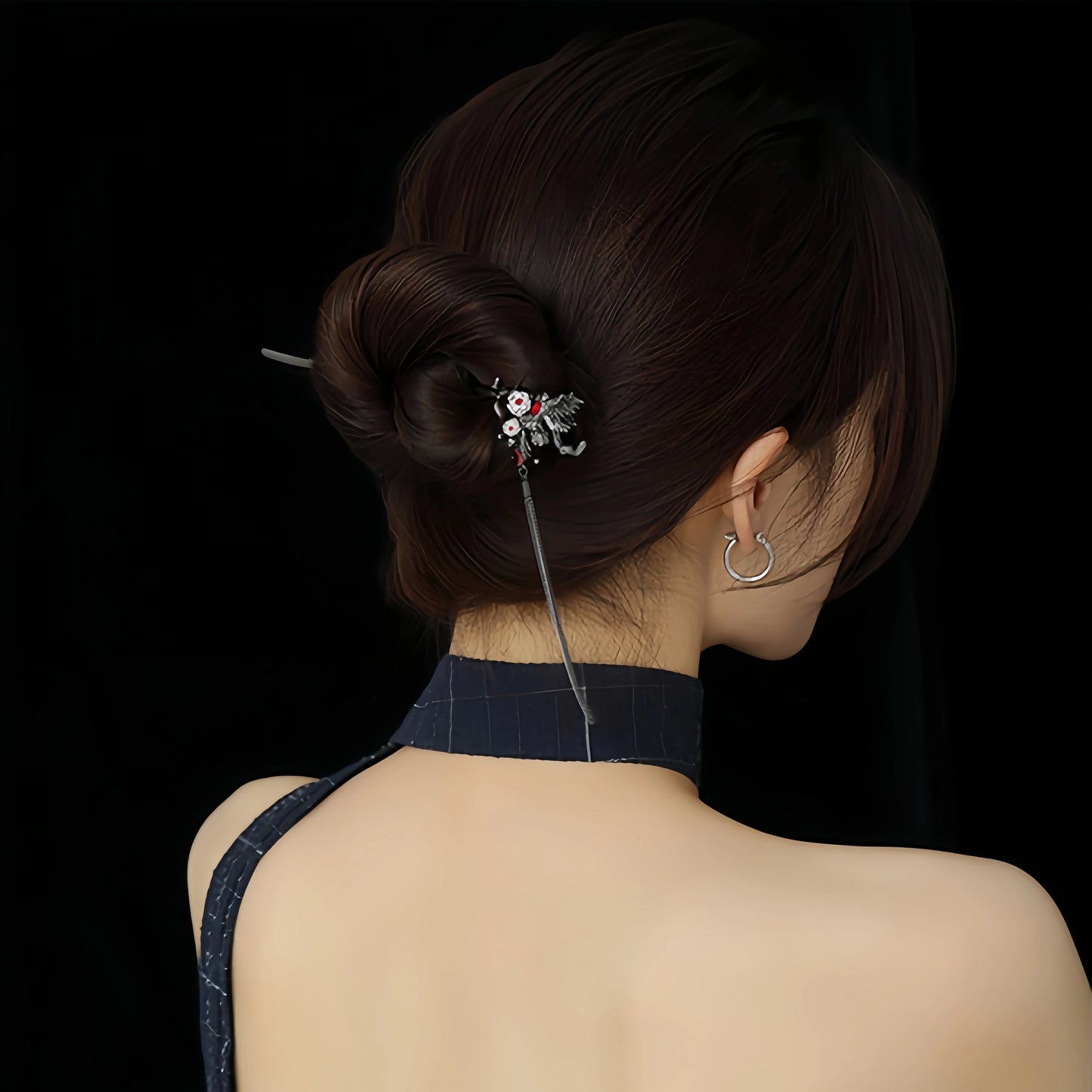 Dark Gothic Raven Hairpin