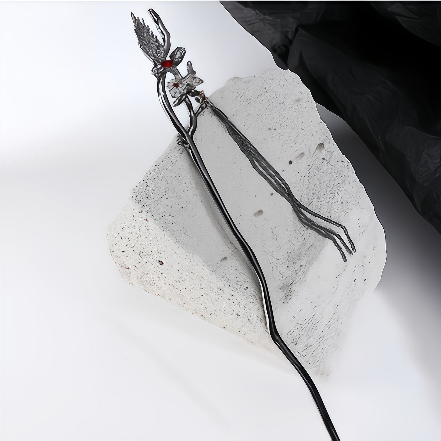 Dark Gothic Raven Hairpin