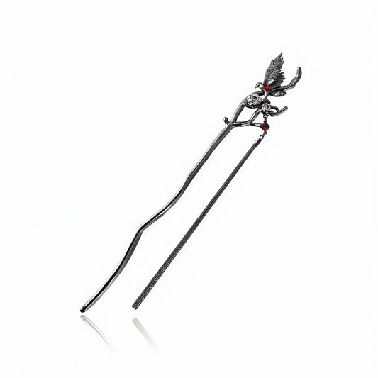 Dark Gothic Raven Hairpin