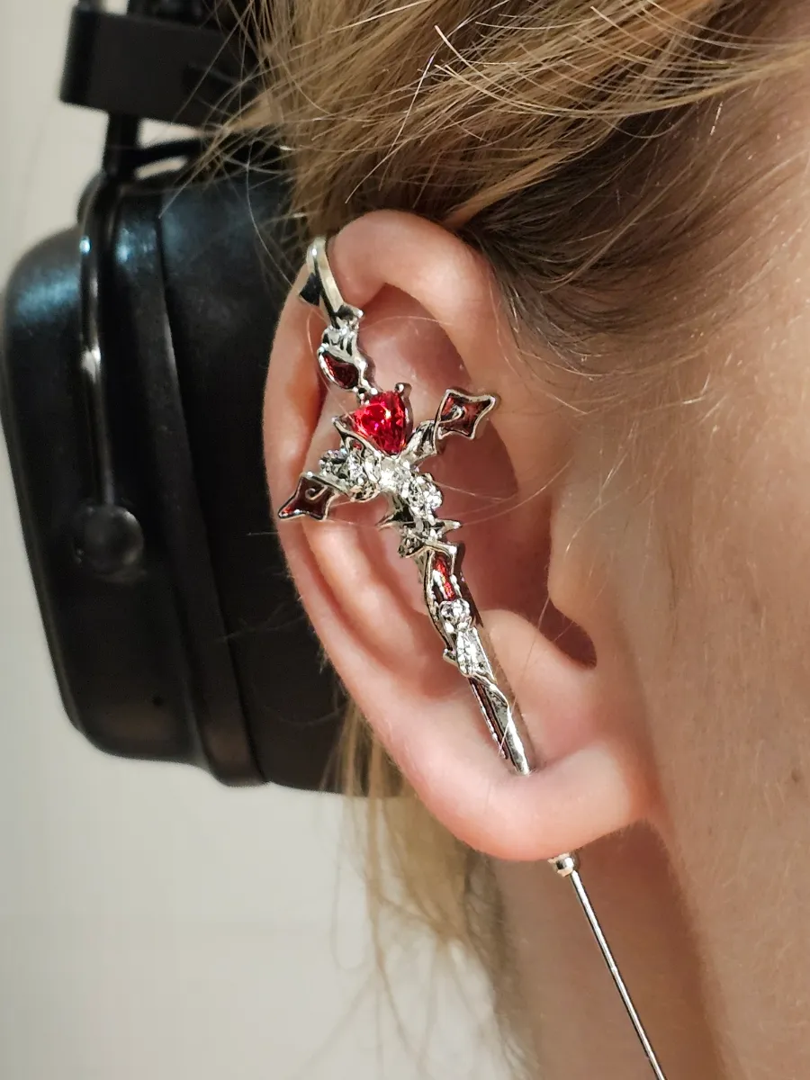 Gothic Y2K Unisex Gefallener Engel Schwert Legierung Ohrstecker