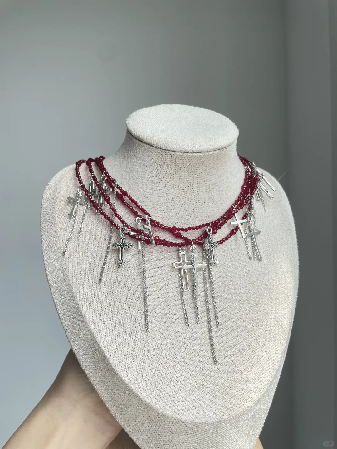 Gothic Armband Rotes Kreuz Choker Halskette &amp; Armband