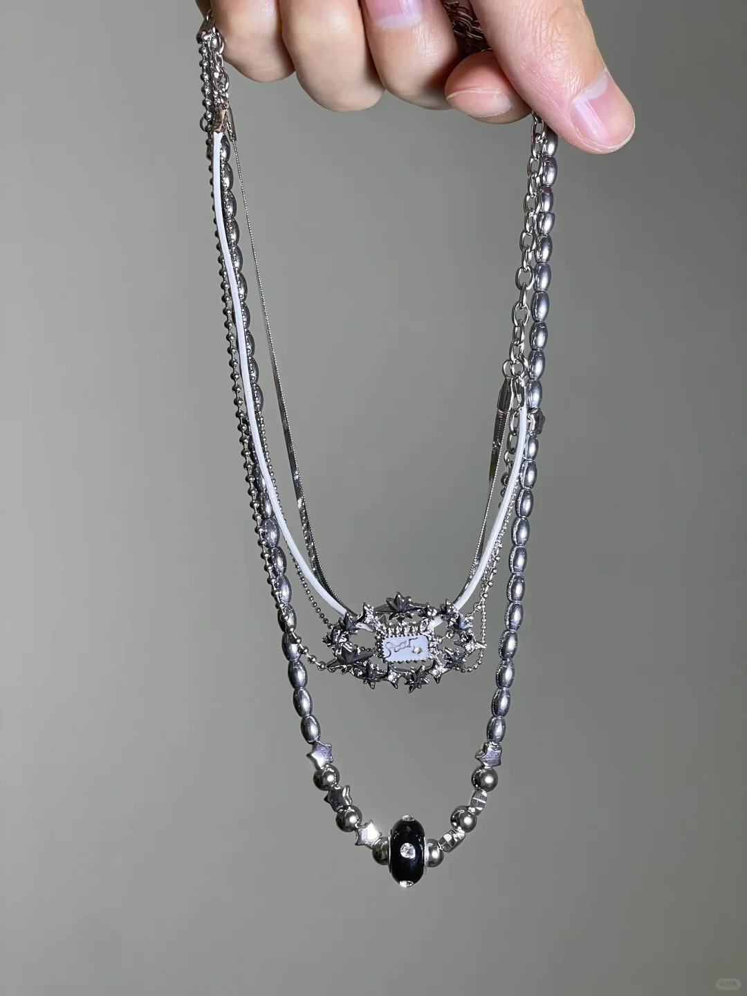 Y2K Sweet Girl Silber Stern Titan Stahl Halsband Halskette