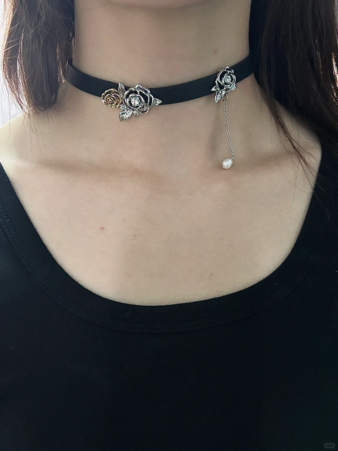 Designer Mädchen Vintage Metall Gold Rose Perle Halsband