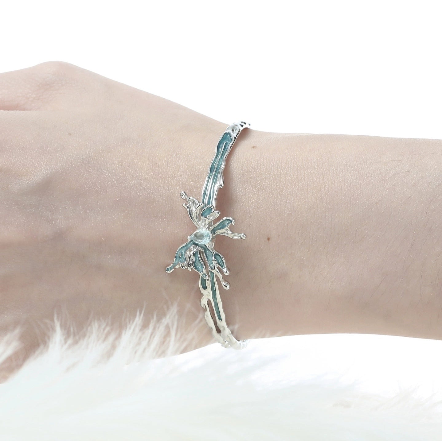 Blaues Schmetterlings-Strassarmband