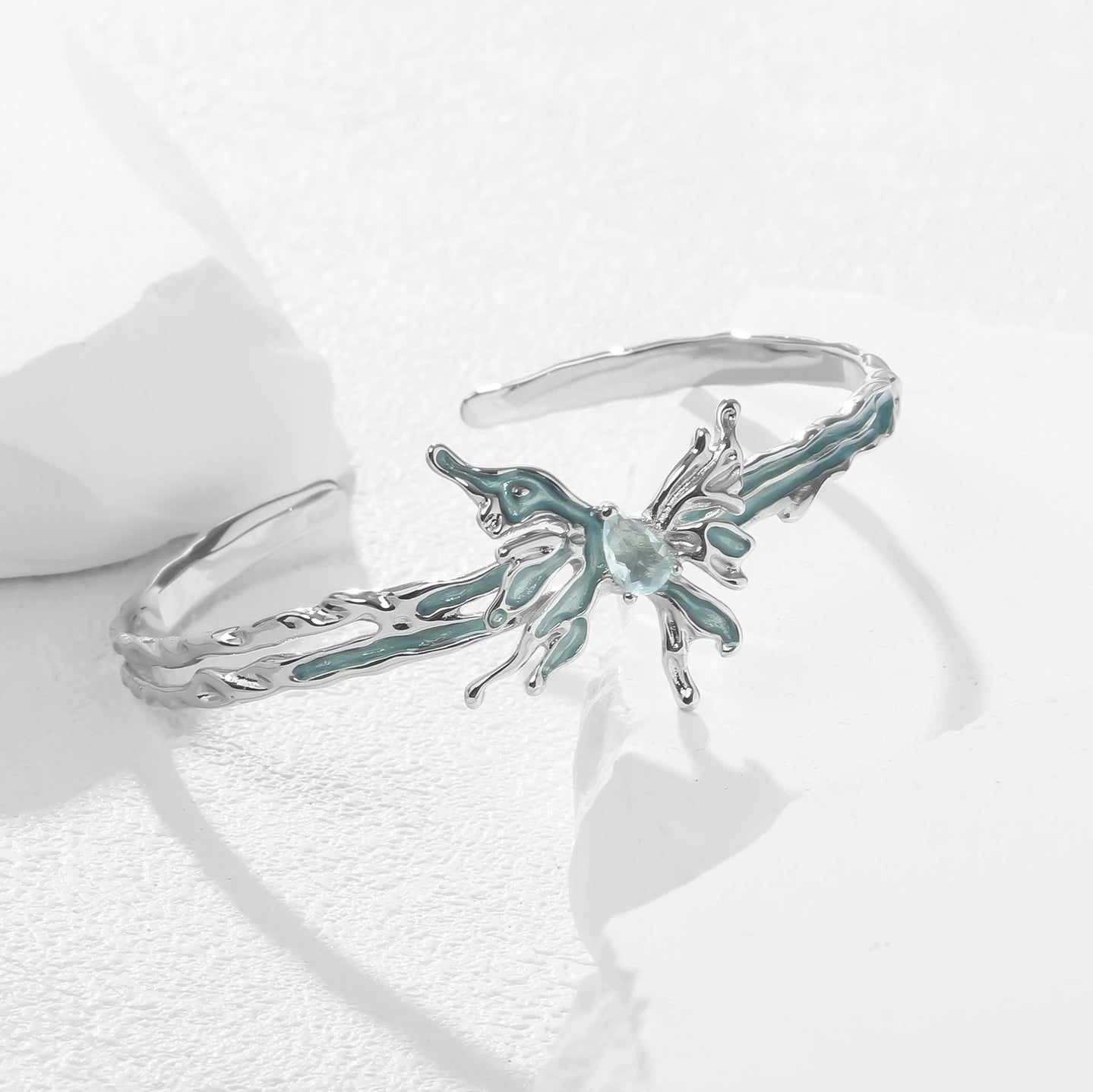 Blaues Schmetterlings-Strassarmband