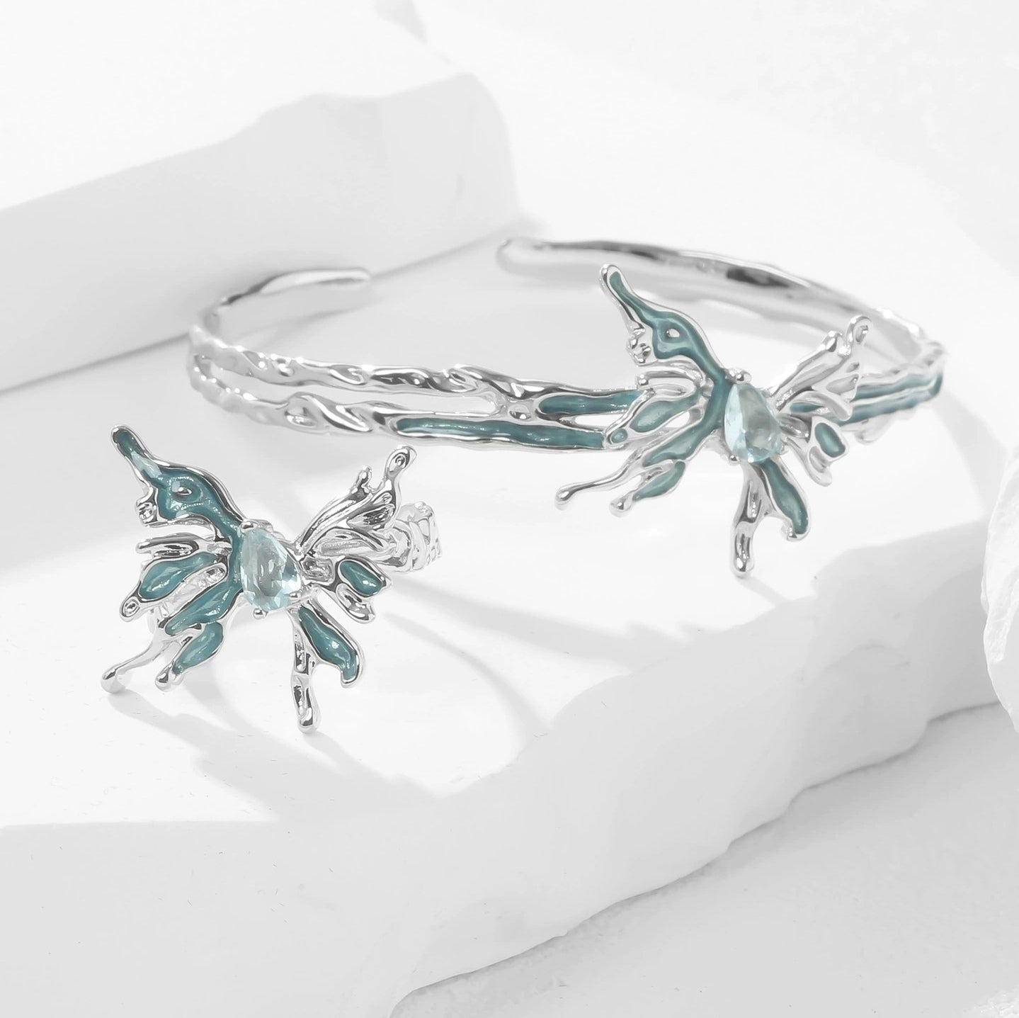 Blaues Schmetterlings-Strassarmband