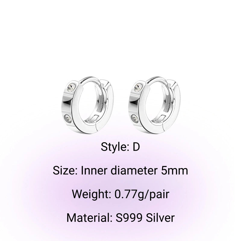 Y2k Style S999 Silver Bow Smile Zircon Earrings