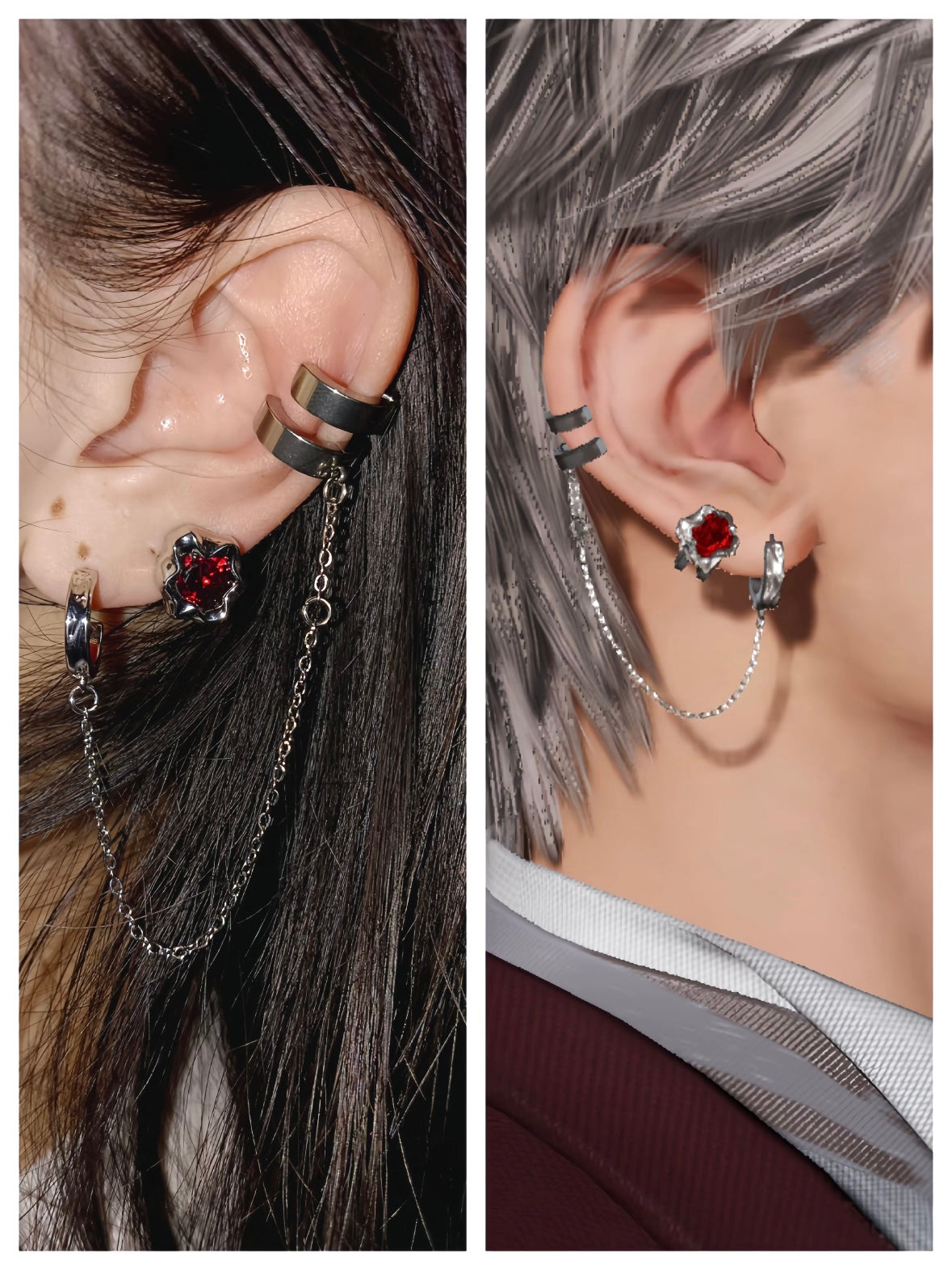 Goth Sylus Cosplay Earrings