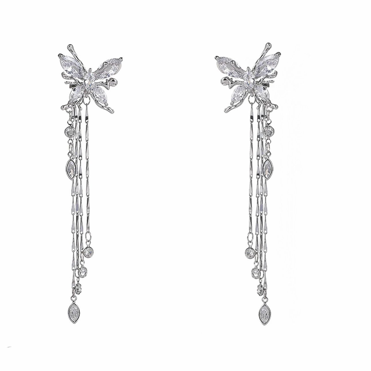Shining Rhinestone Butterfly Ear Cuffs
