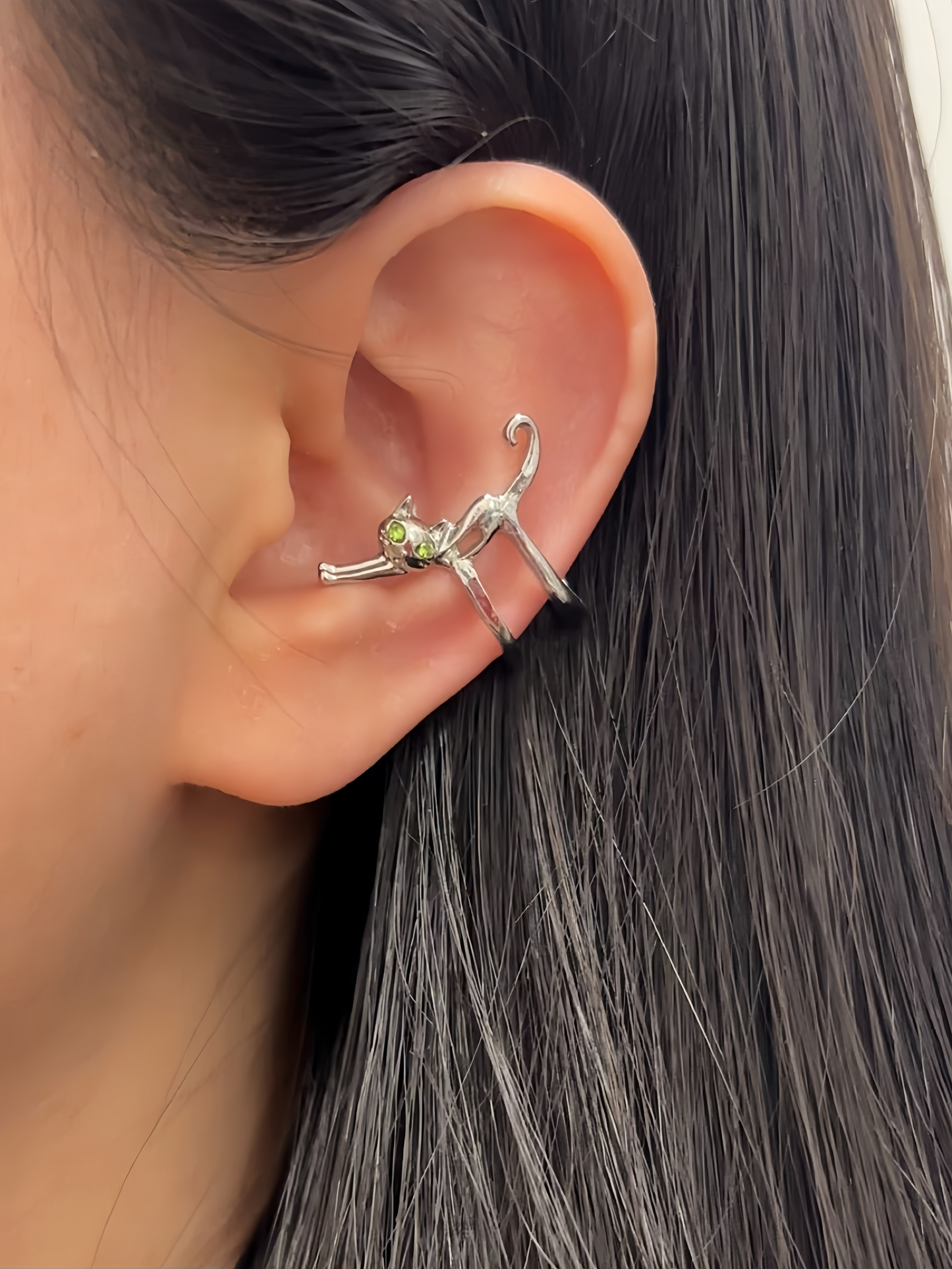 Designer Cat Stretching Ear Cuff