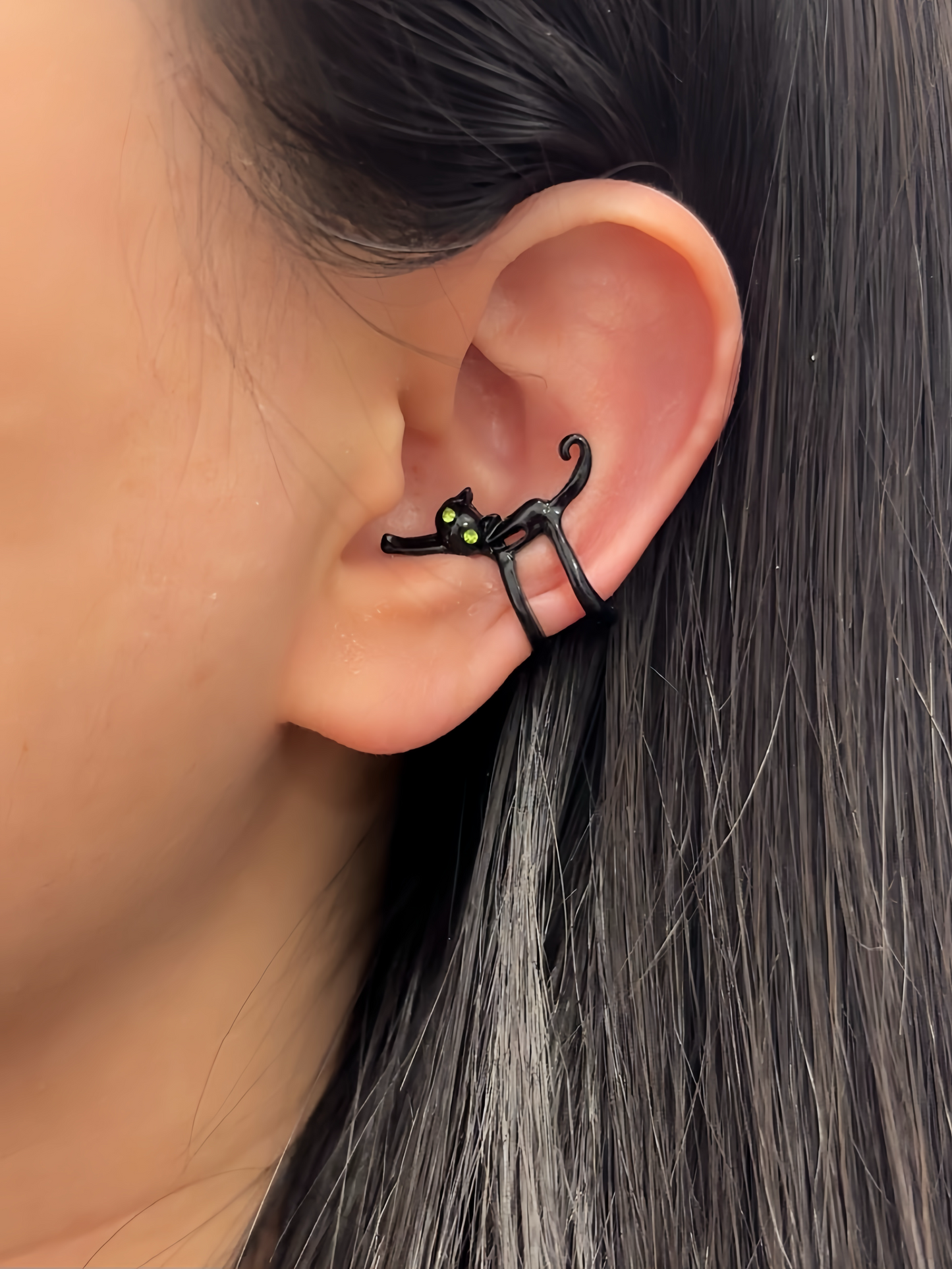 Designer Cat Stretching Ear Cuff