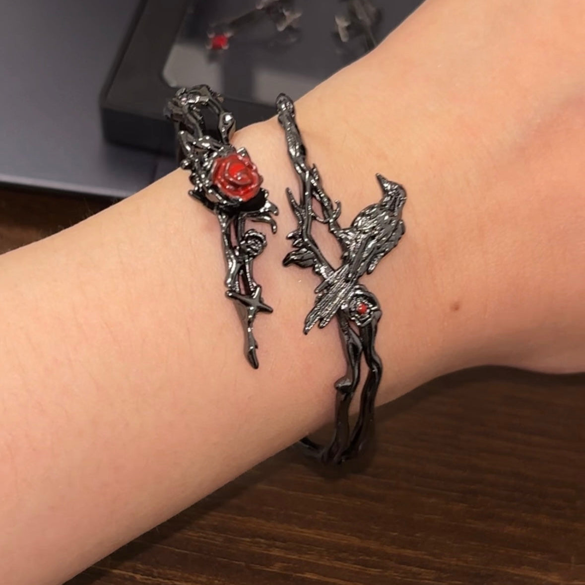Goth Vampire The Raven King Bracelet & Ring