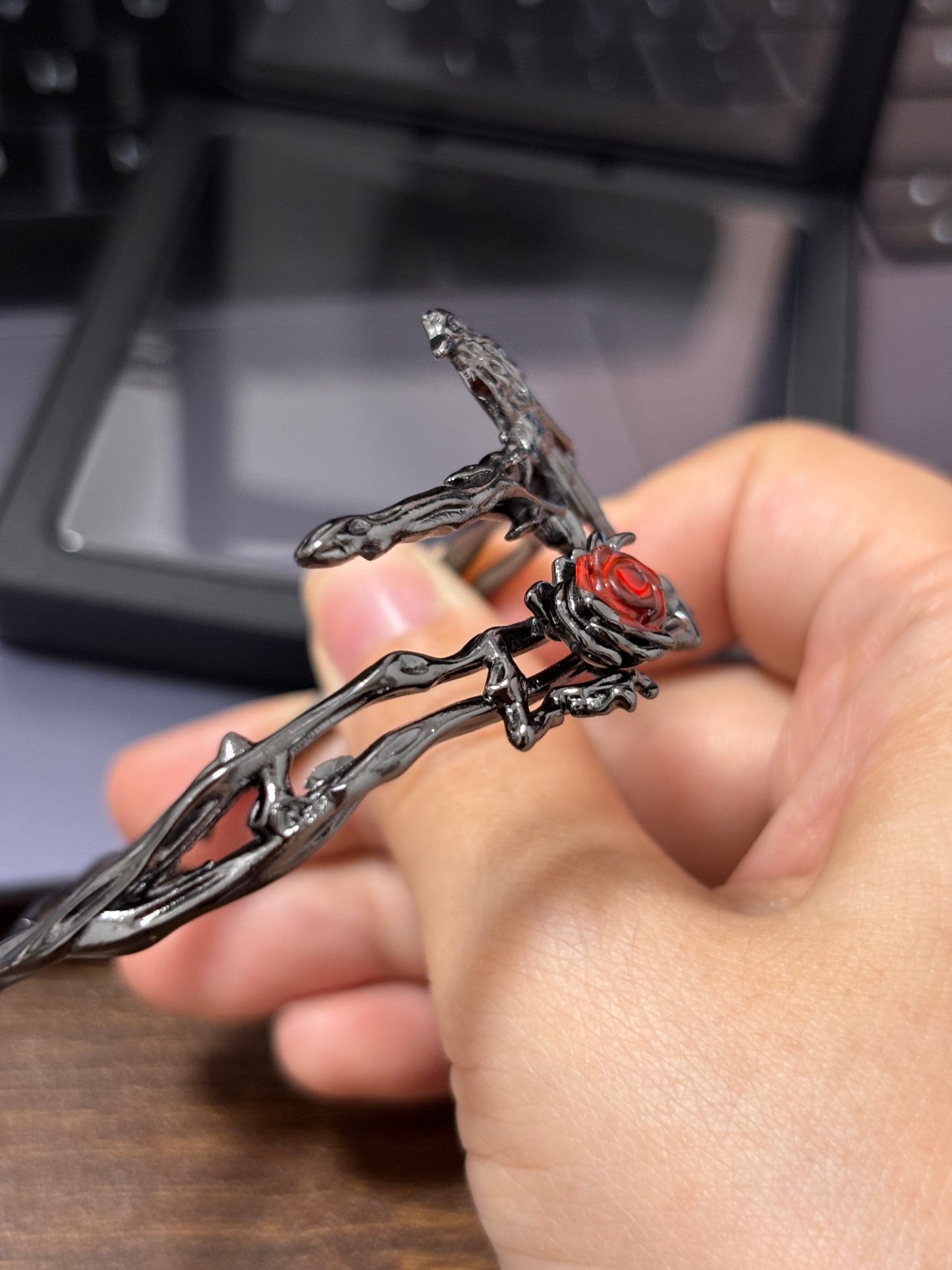 Goth Vampire The Raven King Bracelet & Ring