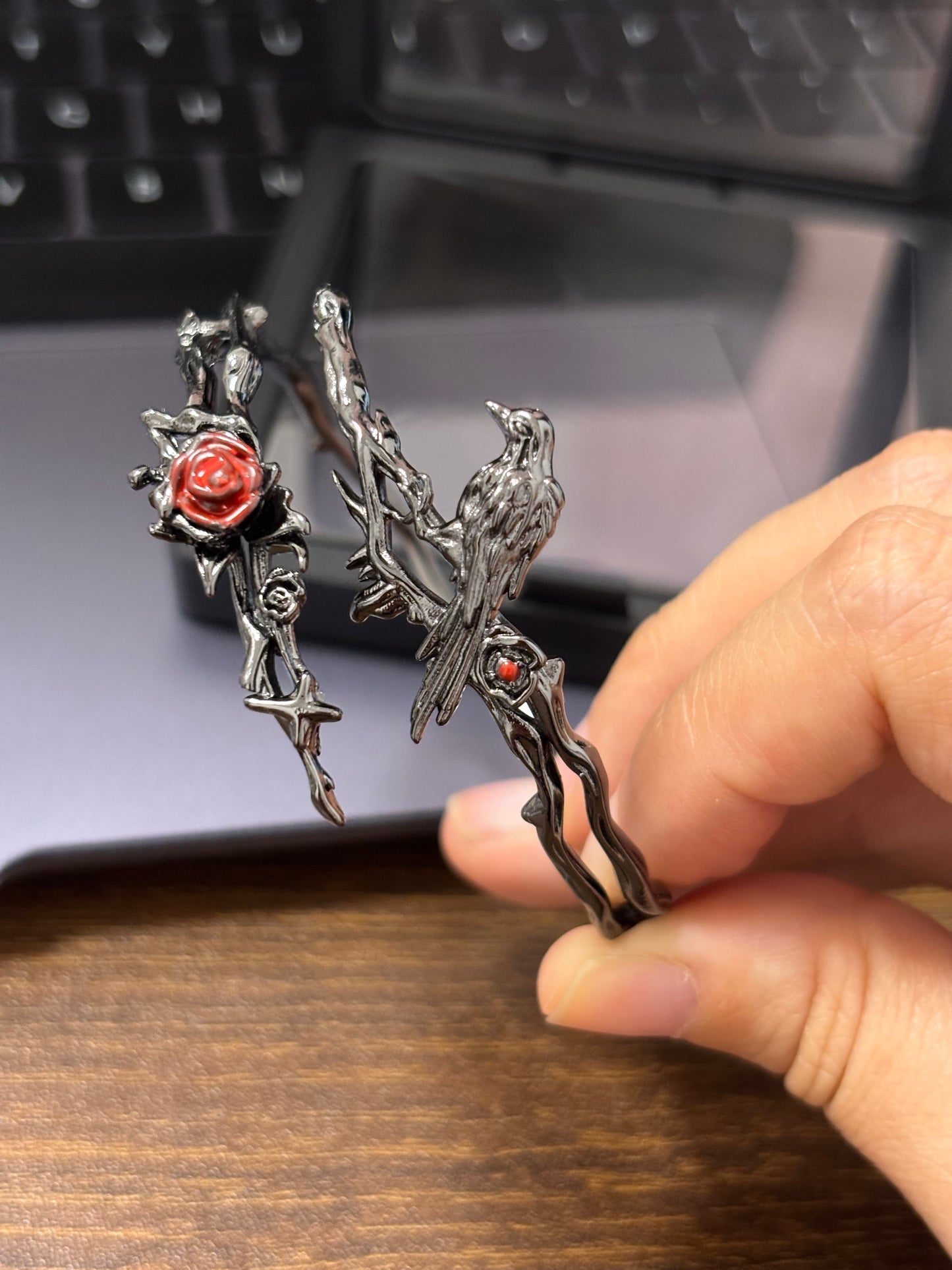 Goth Vampire The Raven King Bracelet & Ring