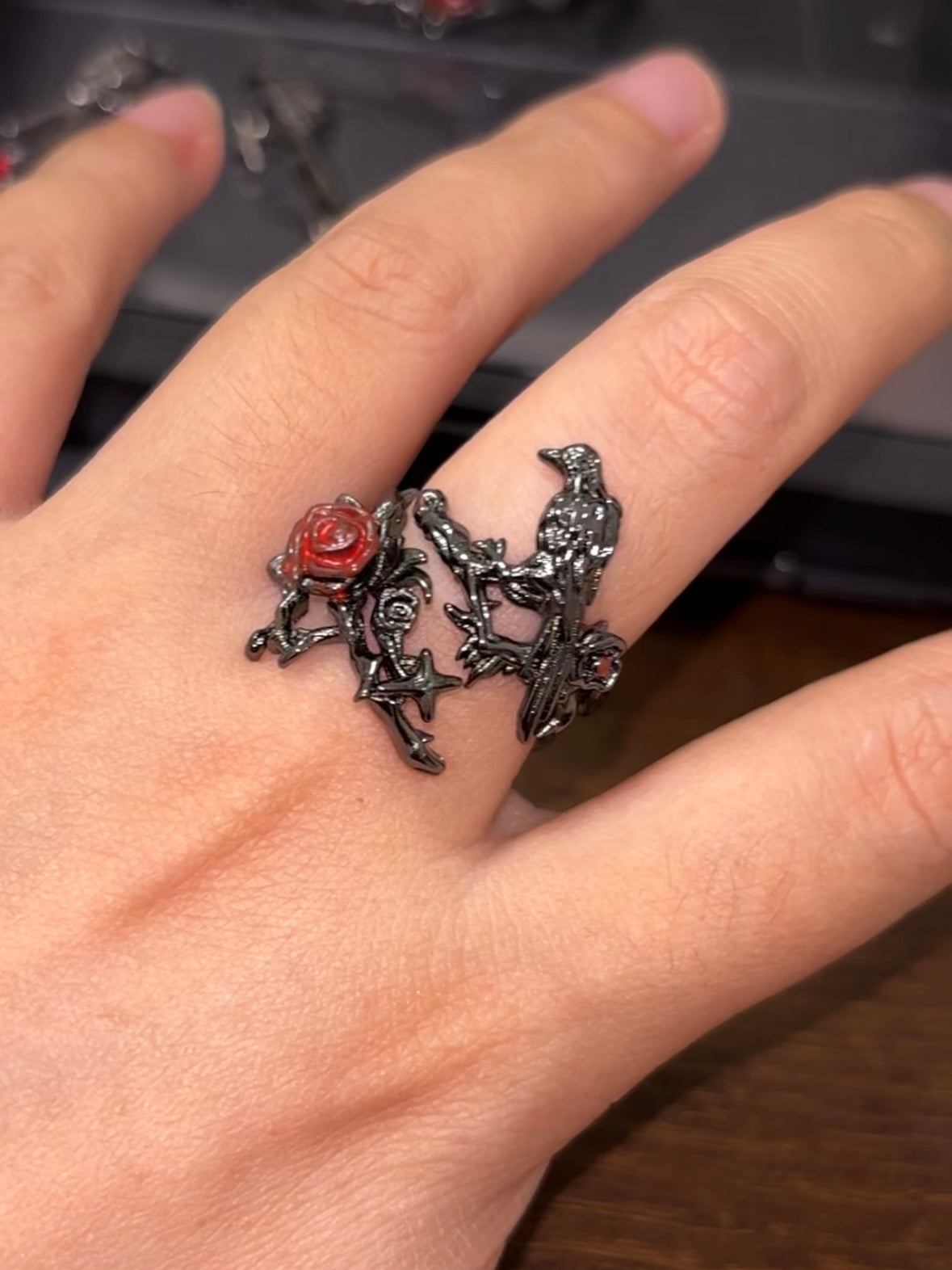 Goth Vampire The Raven King Bracelet & Ring