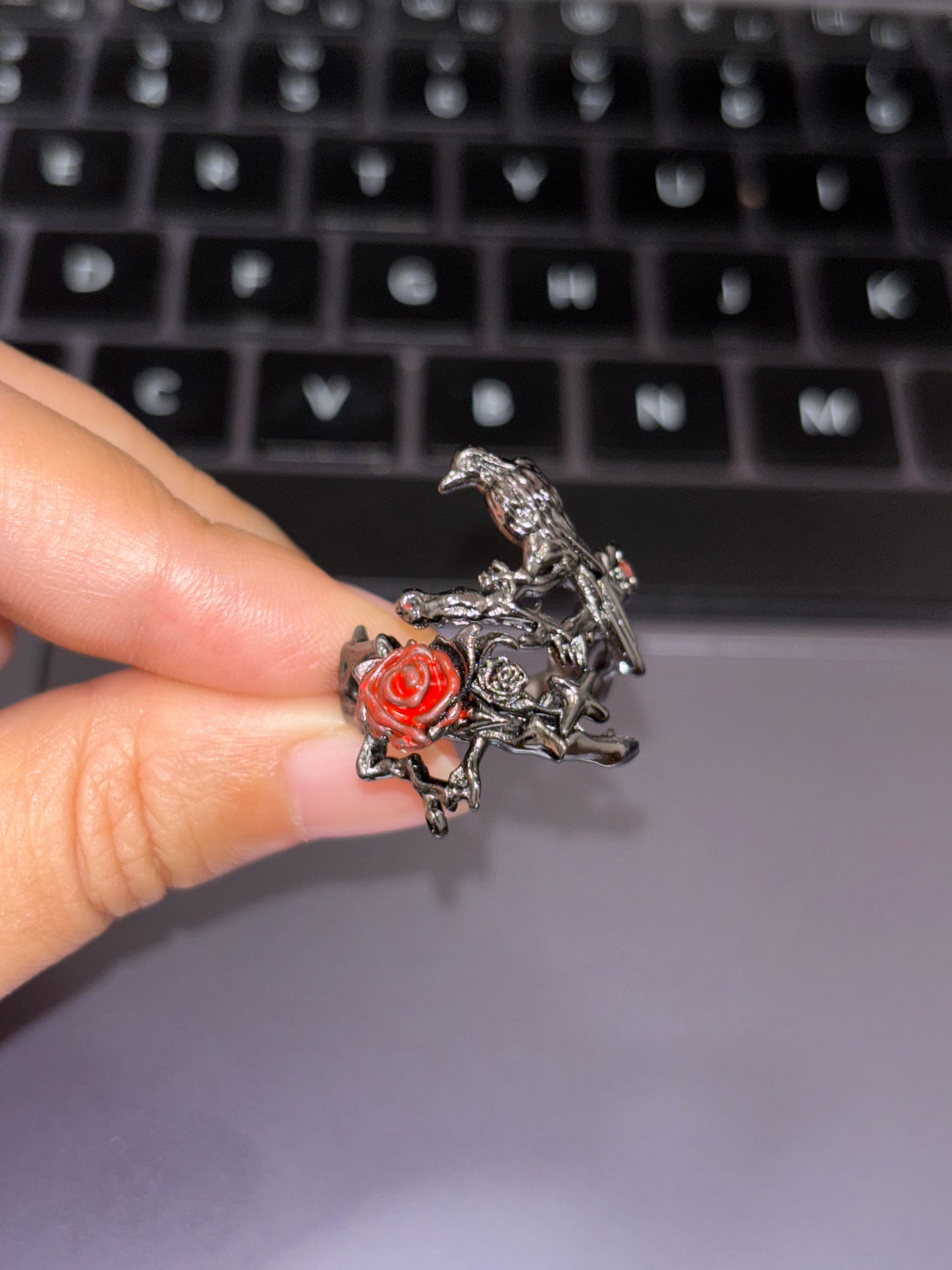 Goth Vampire The Raven King Bracelet & Ring