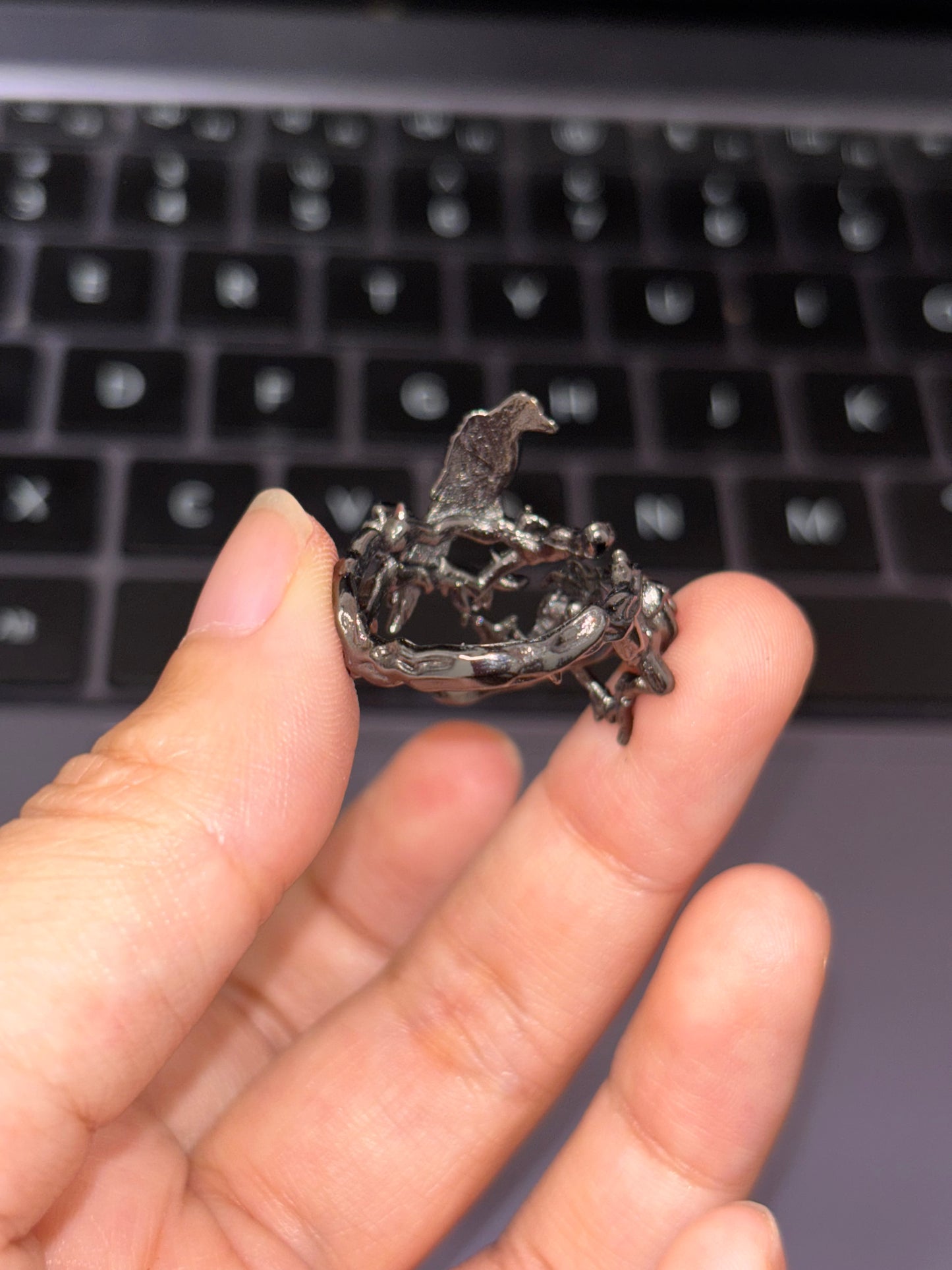 Goth Vampire The Raven King Bracelet & Ring