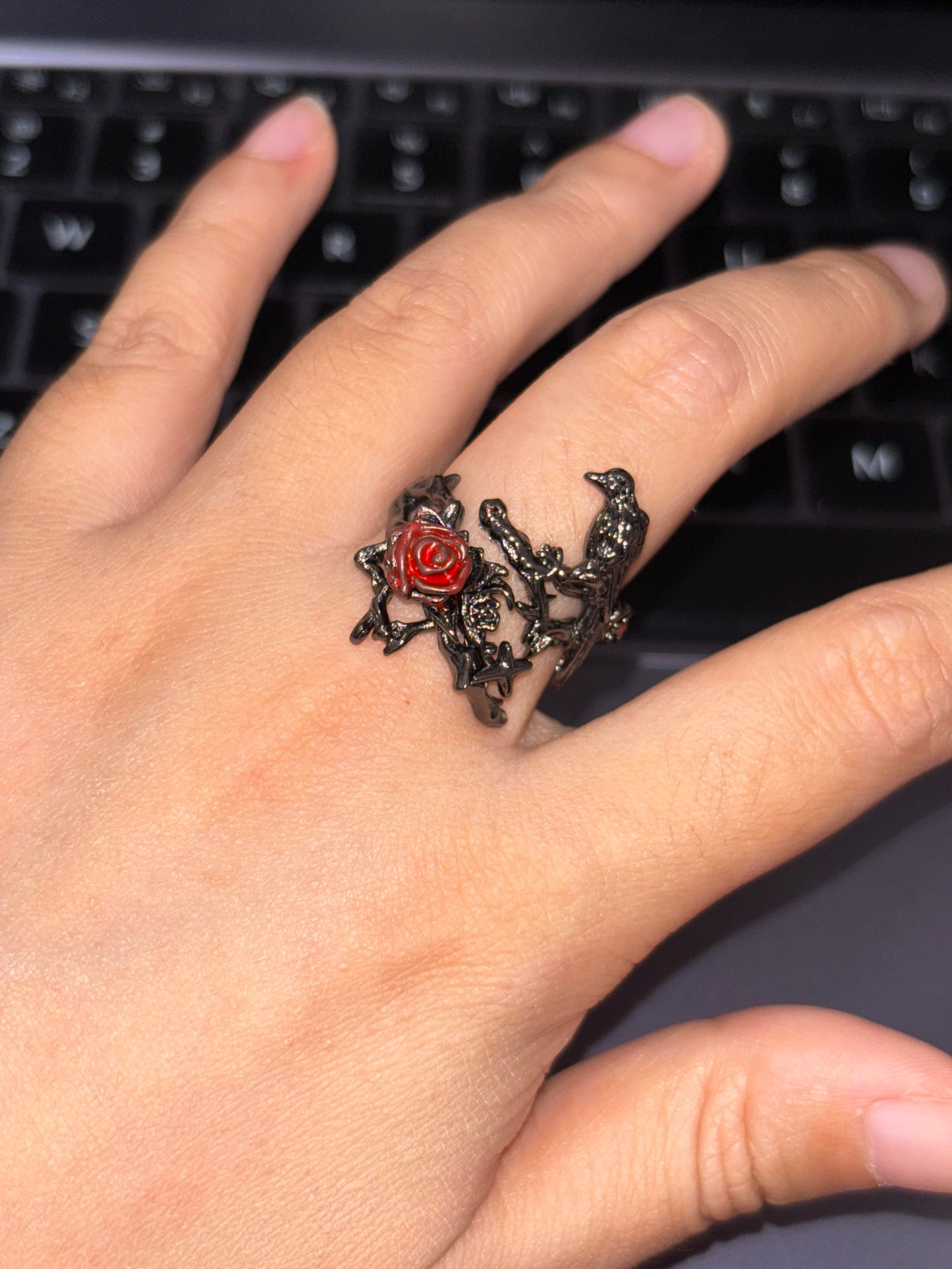 Goth Vampire The Raven King Bracelet & Ring