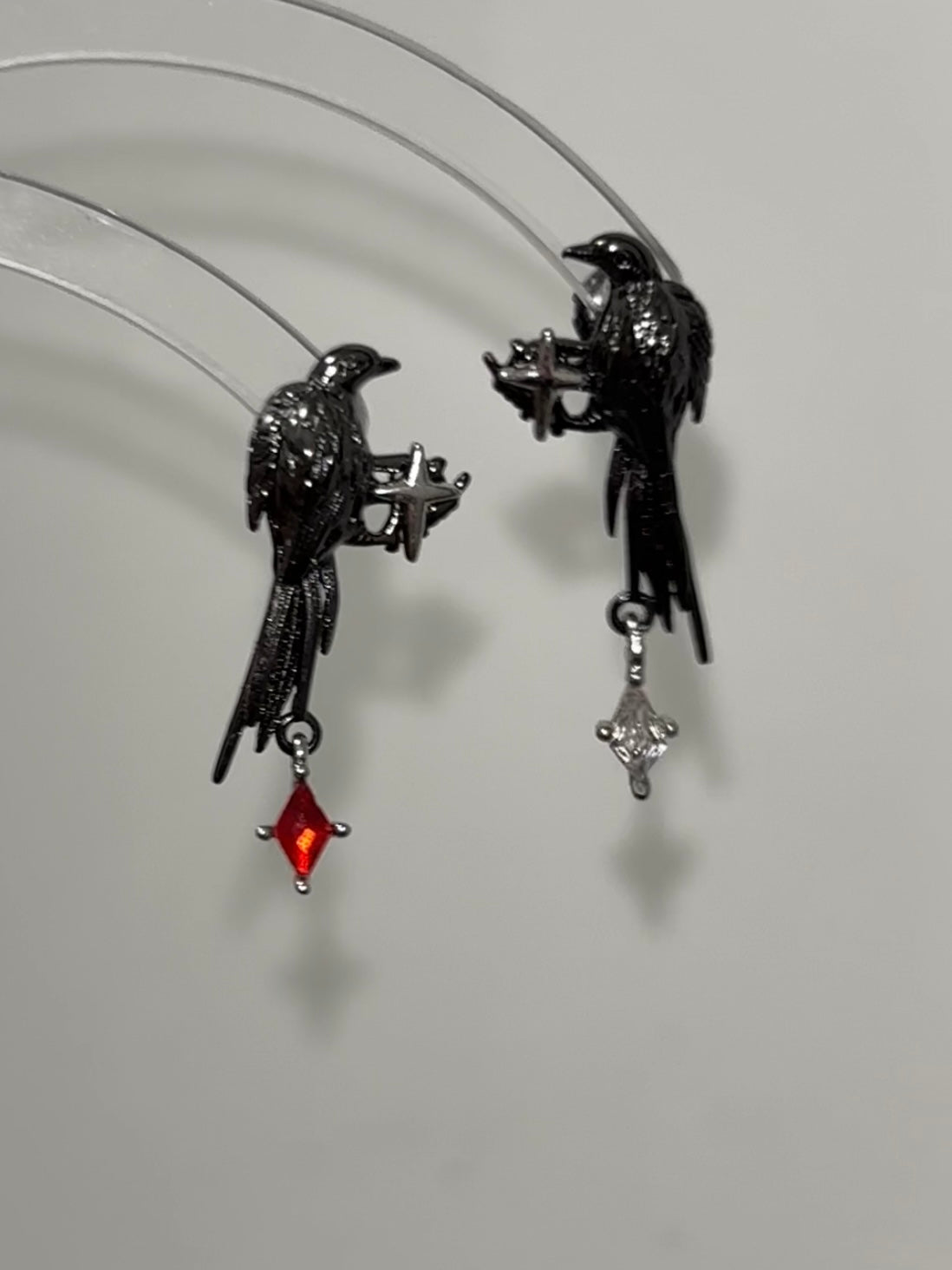 Goth Vampire Raven King Earring