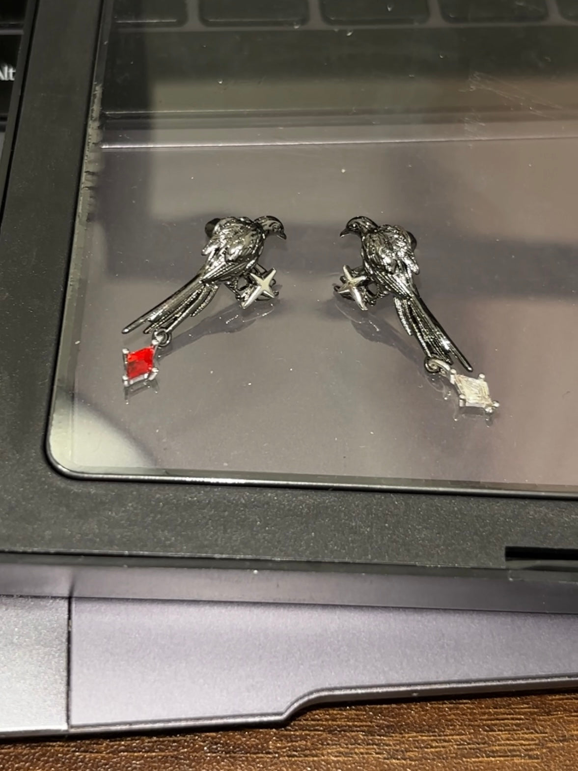 Goth Vampire Raven King Earring