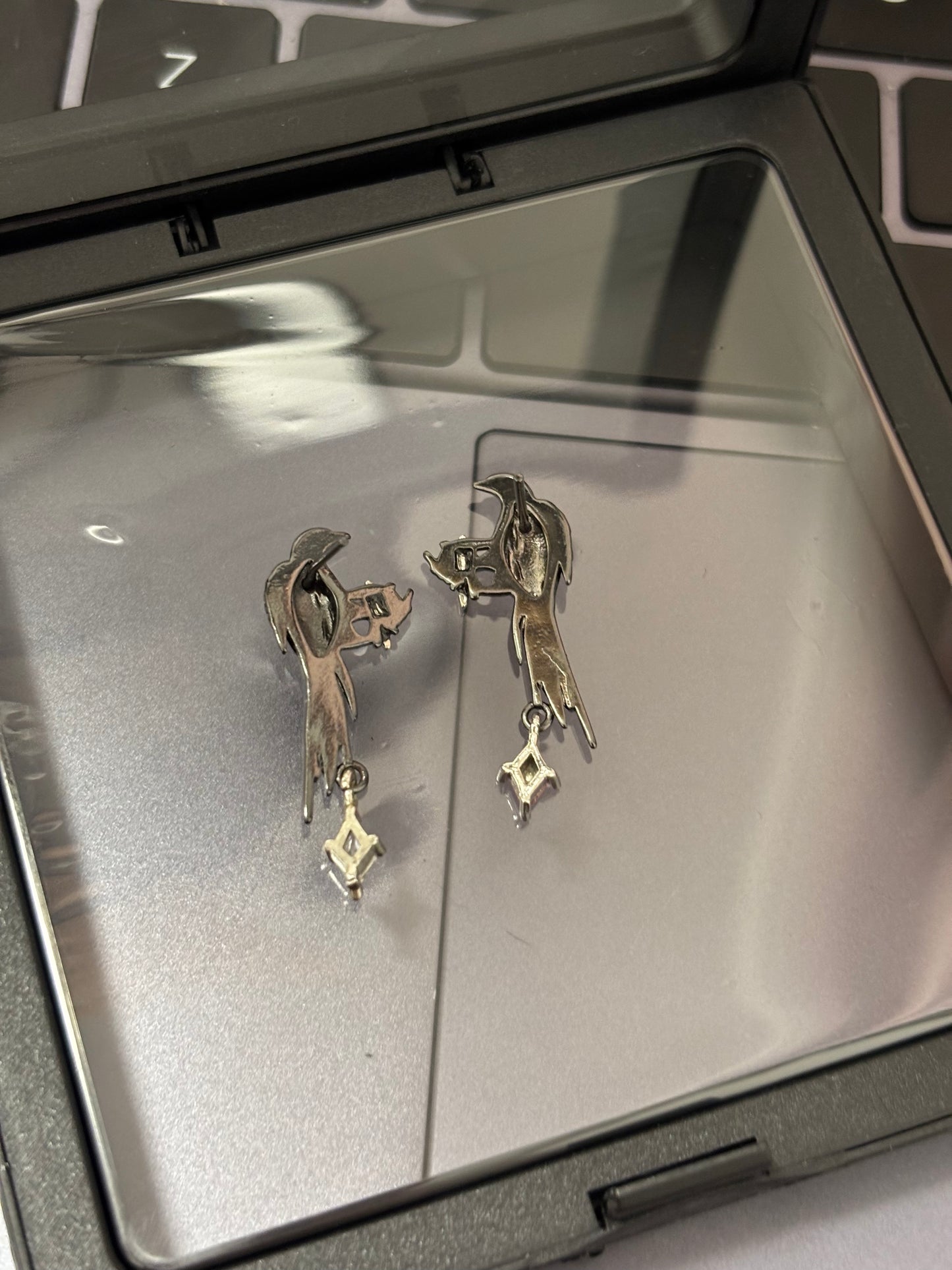 Goth Vampire Raven King Earring