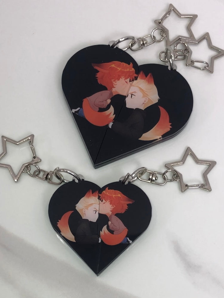 AFTG Andrew & Neil Heart Magnet Keychain Sets