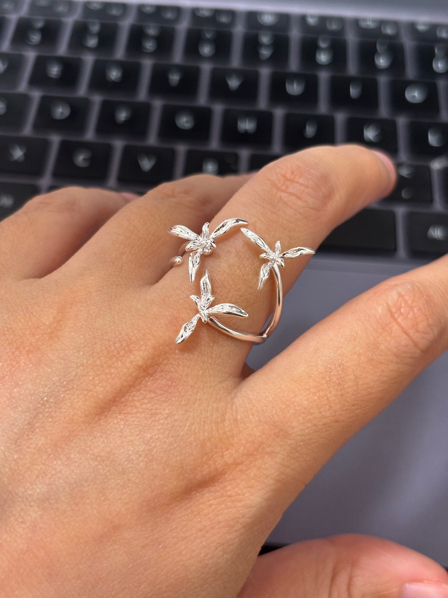 Elegant Orchid Flower Ring