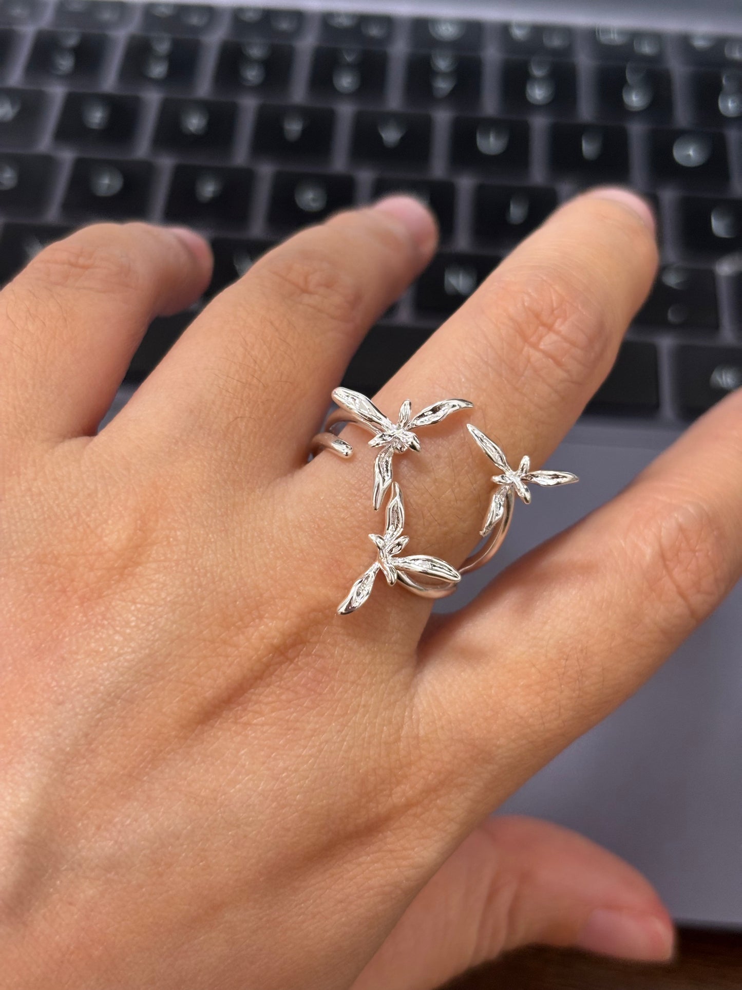 Elegant Orchid Flower Ring