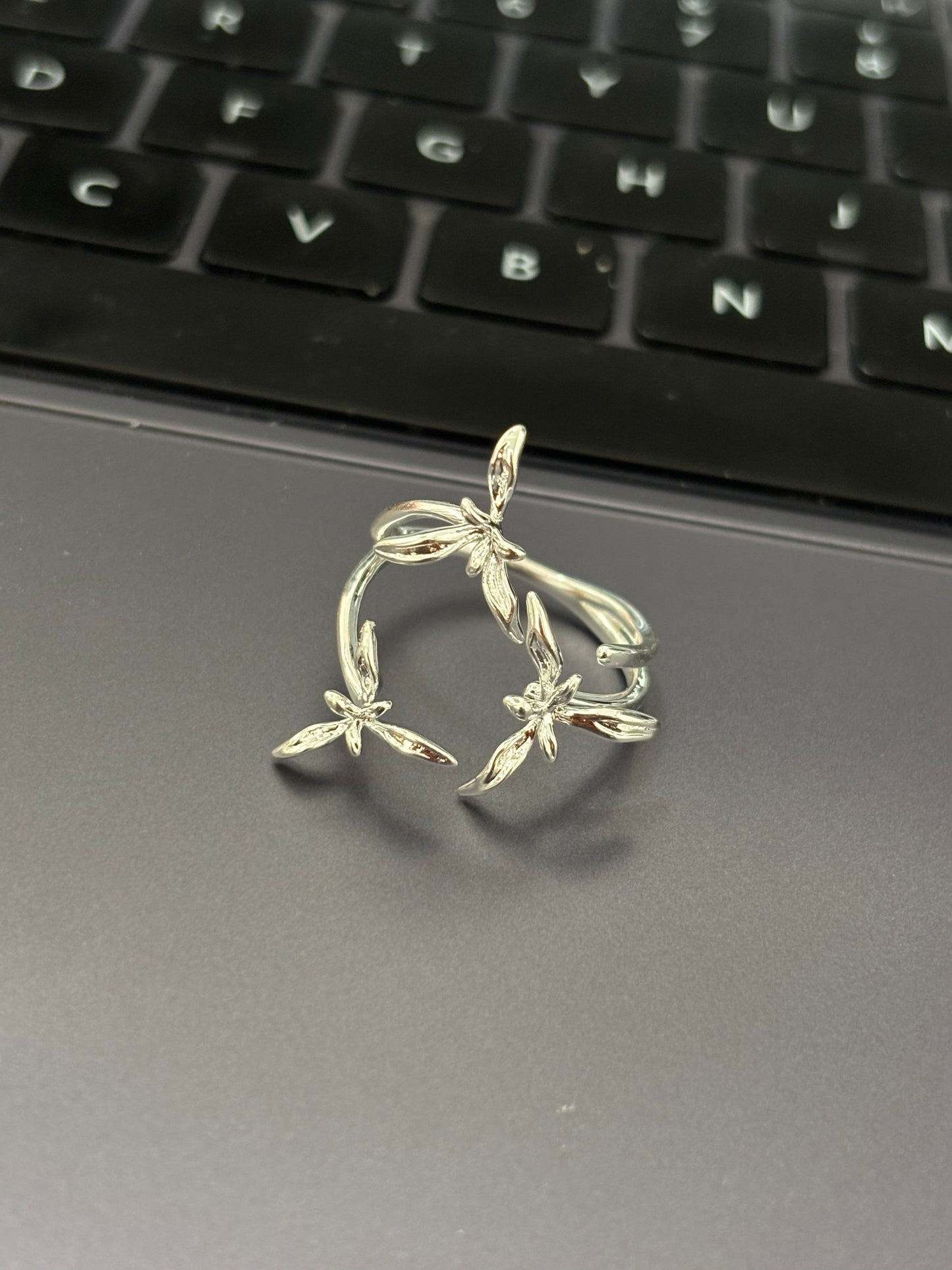 Elegant Orchid Flower Ring