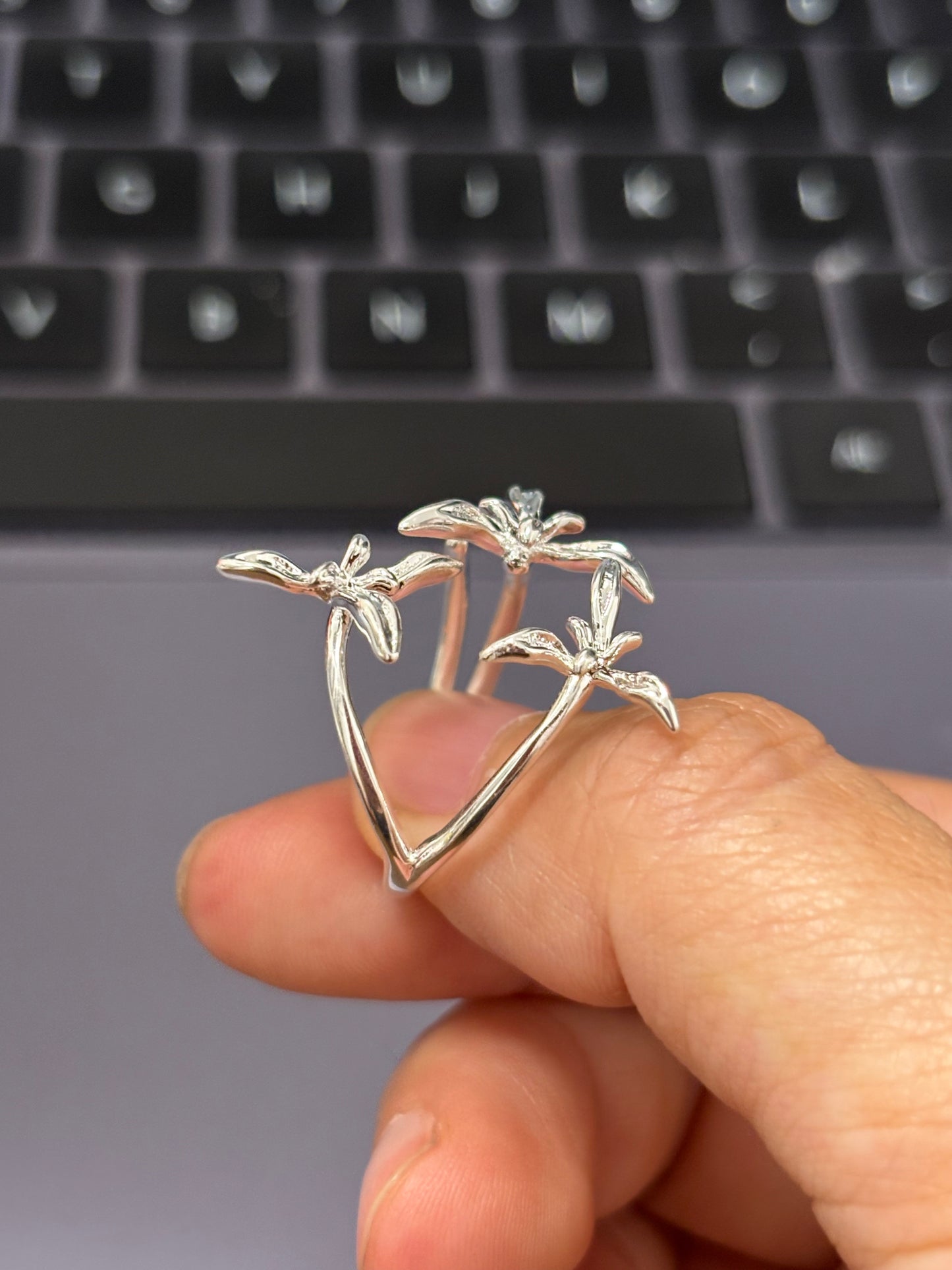 Elegant Orchid Flower Ring