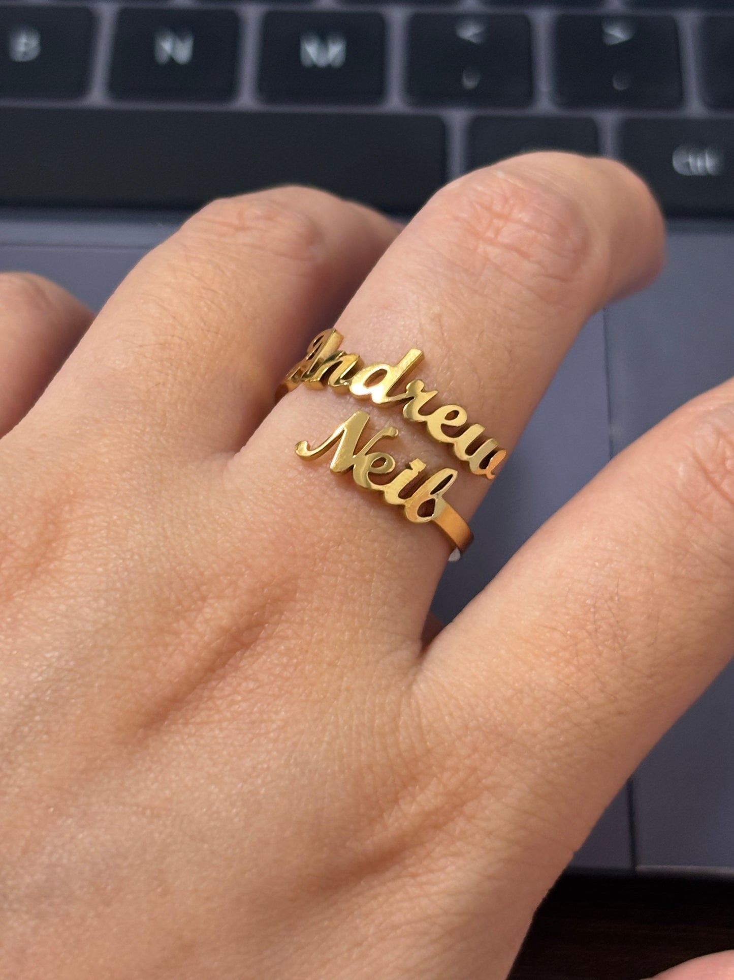 Andrew Neil Stainless Steel Adjustable Open Ring