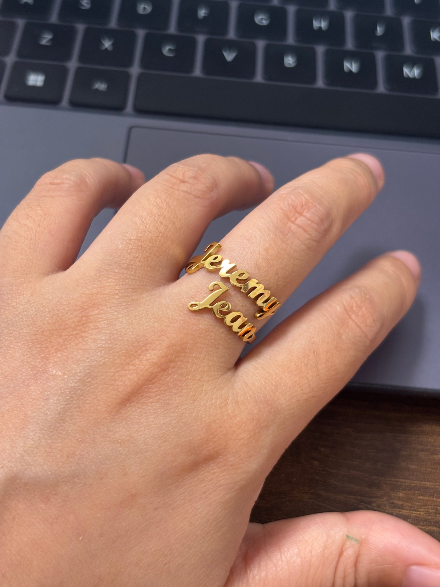 Andrew Neil Stainless Steel Adjustable Open Ring
