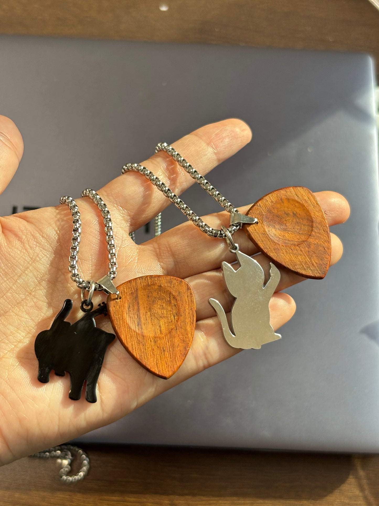 Black Cat Guitar Pick Necklaces